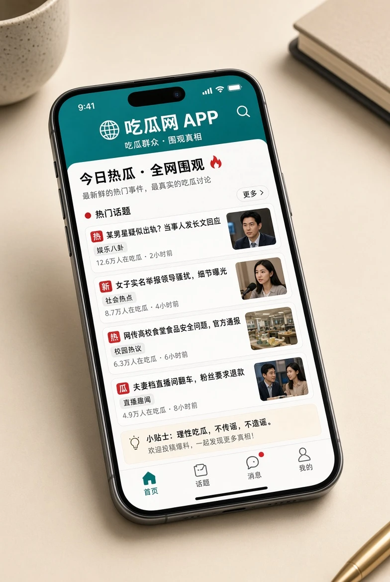 吃瓜网移动阅读与应用服务画面